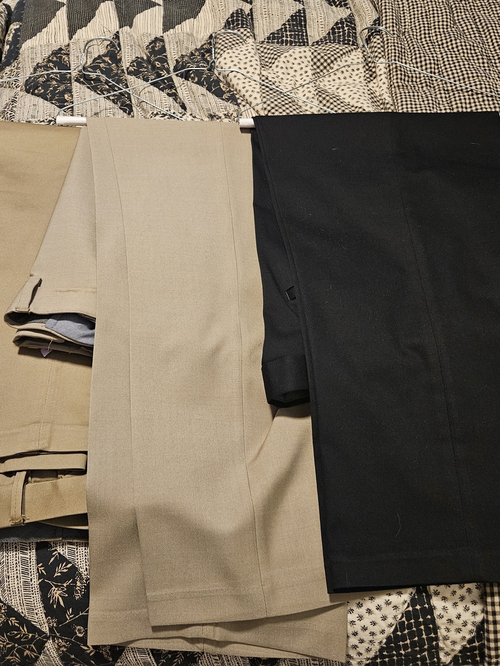 3 Haggar Men's Classic Dress Pants in Khaki and Black
